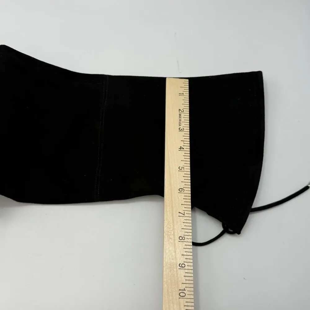 Marc Fisher Renn Over the Knee Boots SIZE 5.5 Womens Microsuede Tie Zip Black